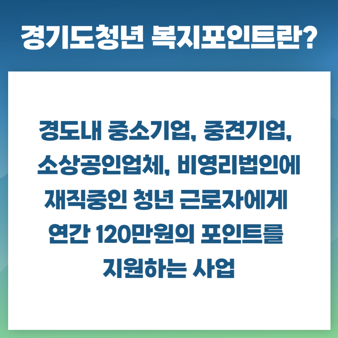 경기도청년 복지포인트