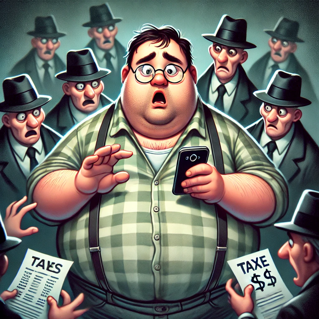 세금을 떼이는 아저씨