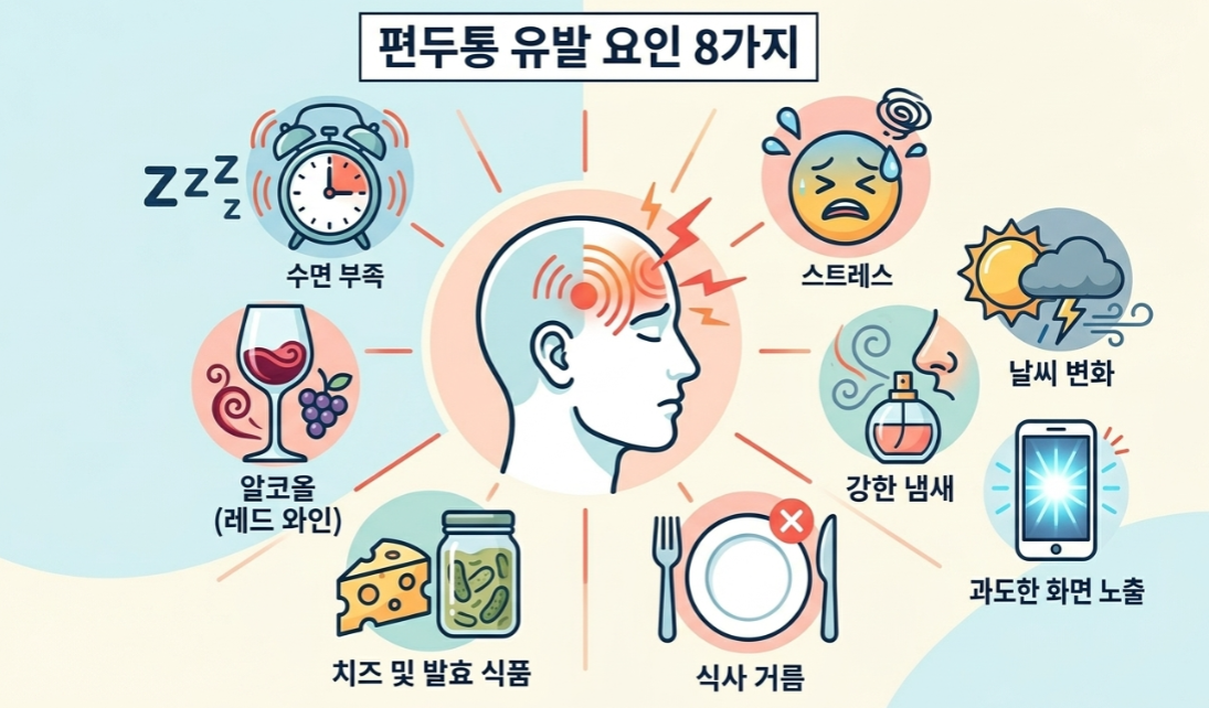 편두통 유발 요인 8가지