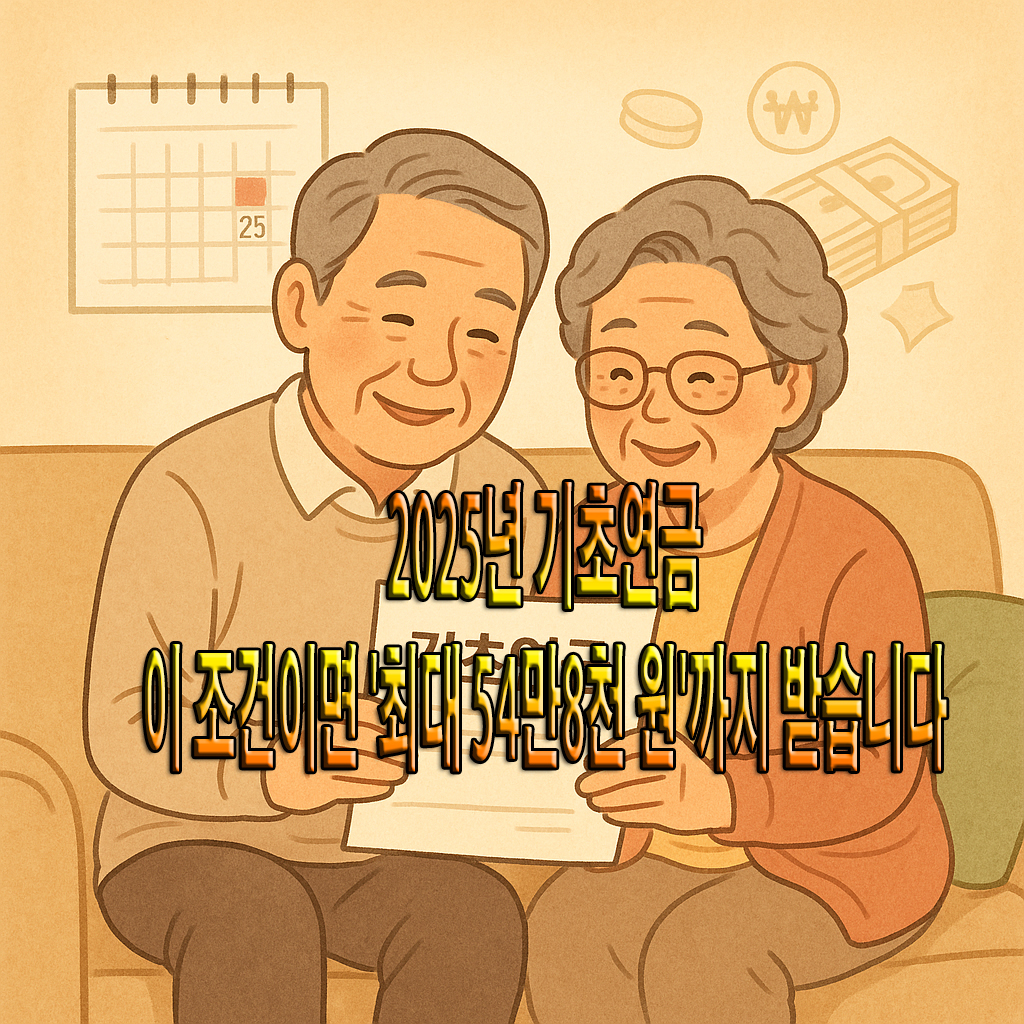 2025년 기초연금, 이 조건이면 '최대 54만8천 원'까지 받습니다