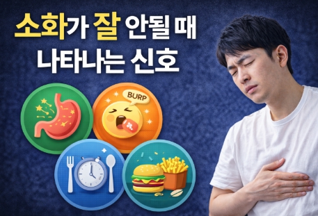 소화불량일때 나타나는 증상을 표현한 이미지