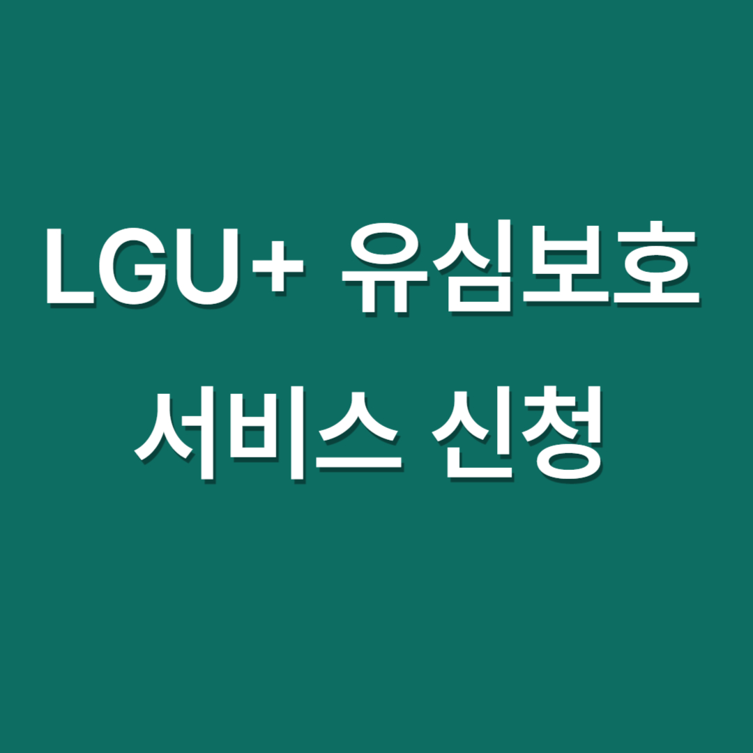 LGU+ 유심보호서비스 신청