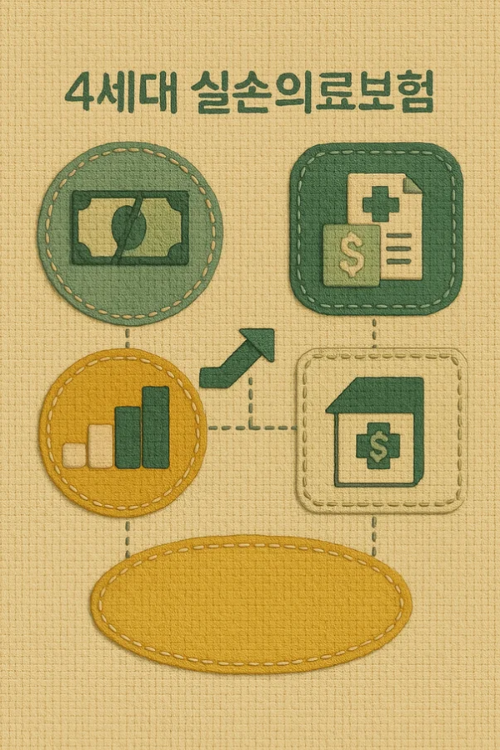 병원 자주 이용자가 실손보험 전환 체크리스트를 고민하는 감성 일러스트