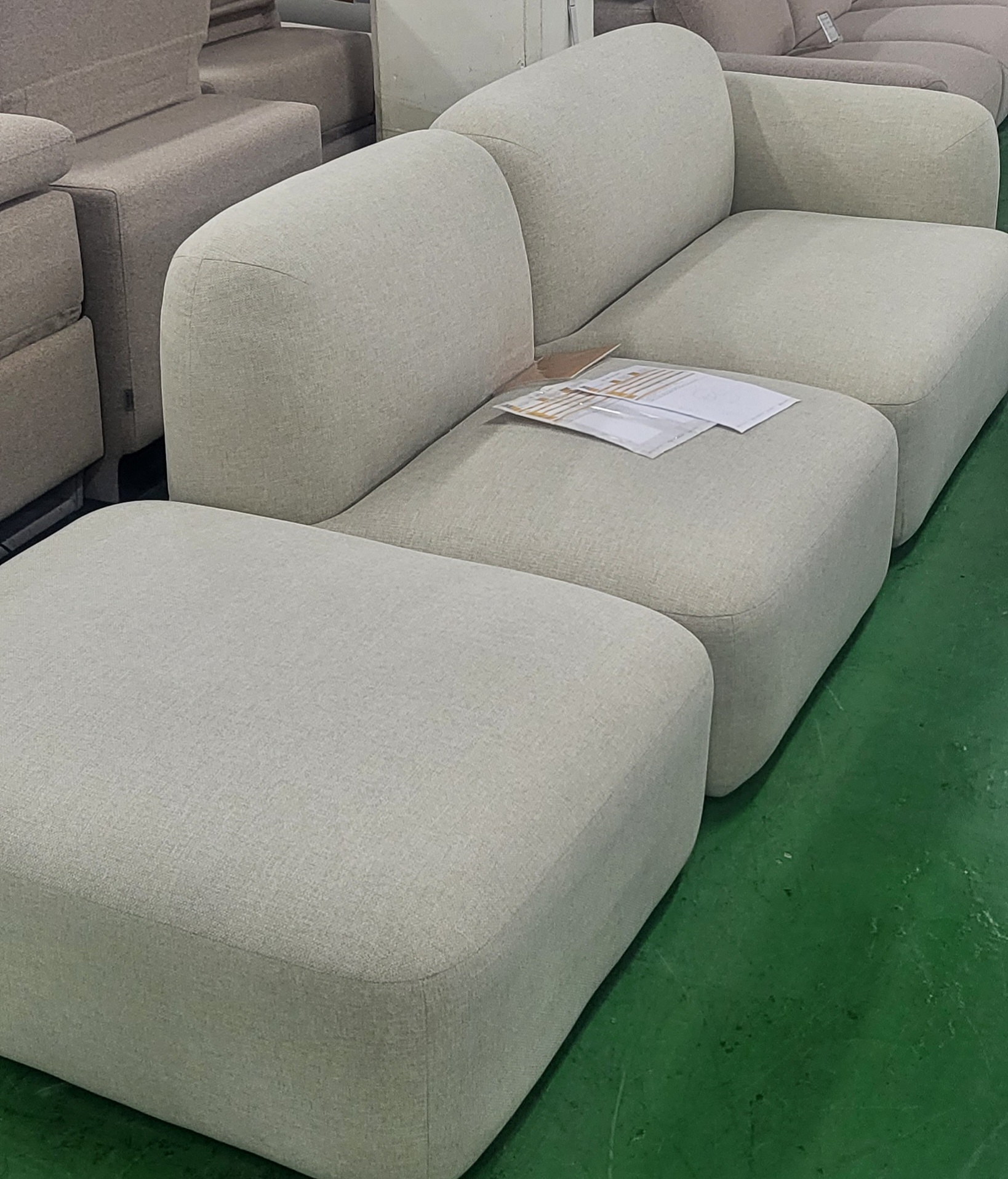 리바트 패브릭쇼파 온드4인오픈형