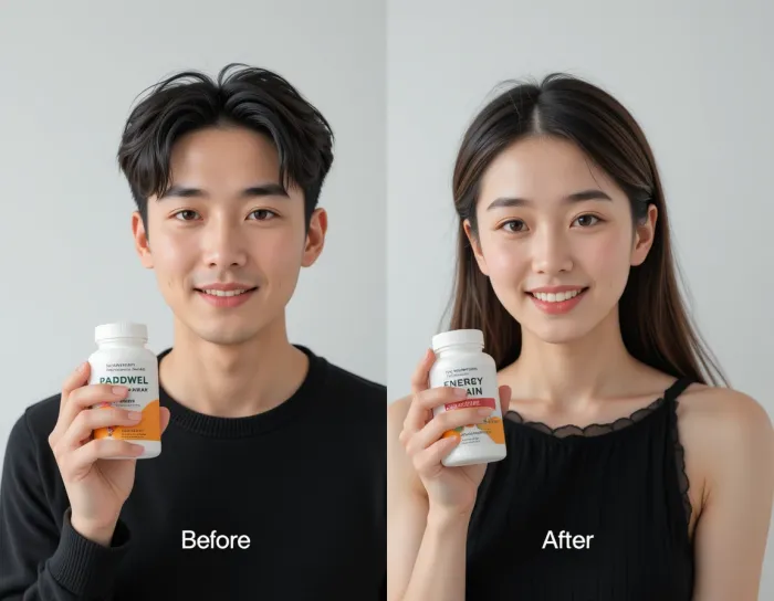 비타민B3 효능과 나이아신 효능 전후 변화를 보여주는 남녀의 모습