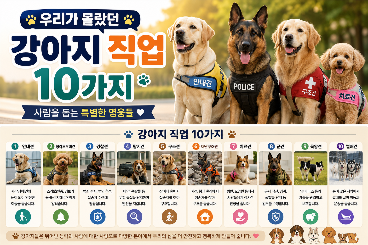강아지 직업 10가지