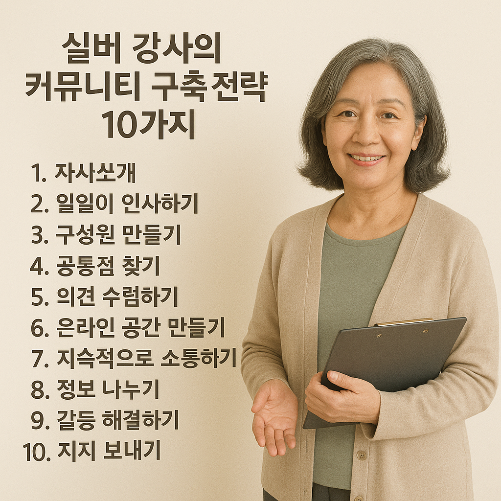 실버 강사의 커뮤니티 구축 전략 10가지