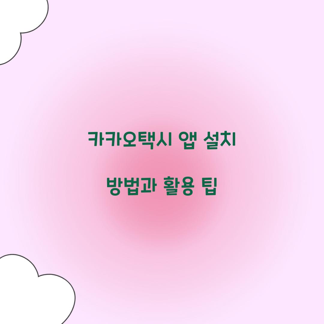 카카오택시 앱 설치