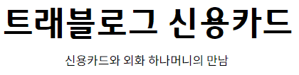 '신용카드와 외화 하나머니의 만남' 문구