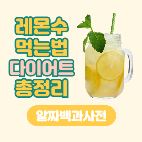 레몬수 먹는법 다이어트 효능 부작용 총정리