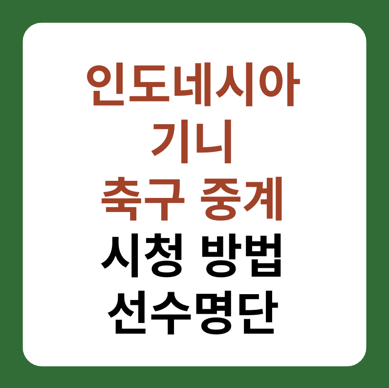 인도네시아, 기니 축구 중계 썸네일 이미지