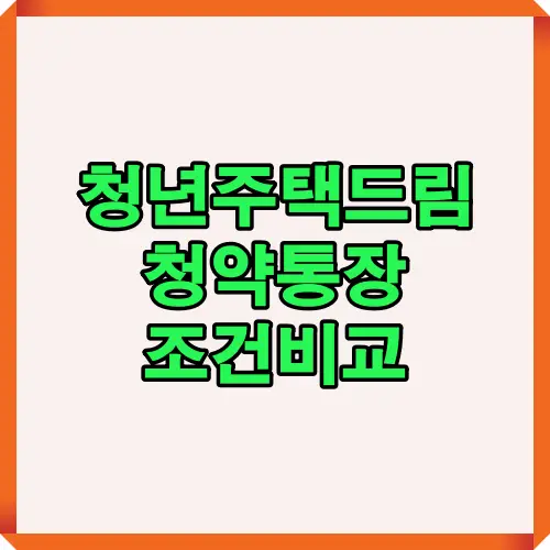 2025년 청년주택드림 청약통장과 일반 청약통장의 금리, 우대혜택, 세제조건을 한눈에 비교 정리한 대표 썸네일 이미지입니다.