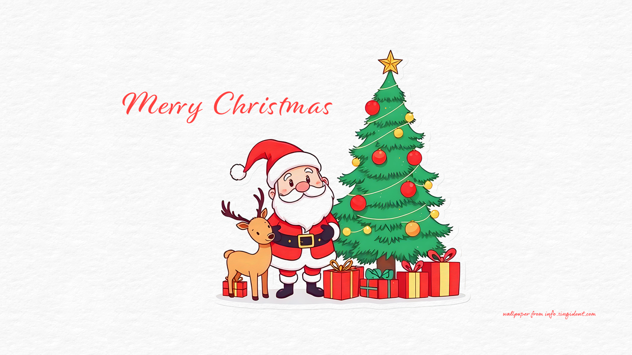07 루돌프, 산타, 크리스마스트리 C - Merry Christmas 크리스마스배경화면