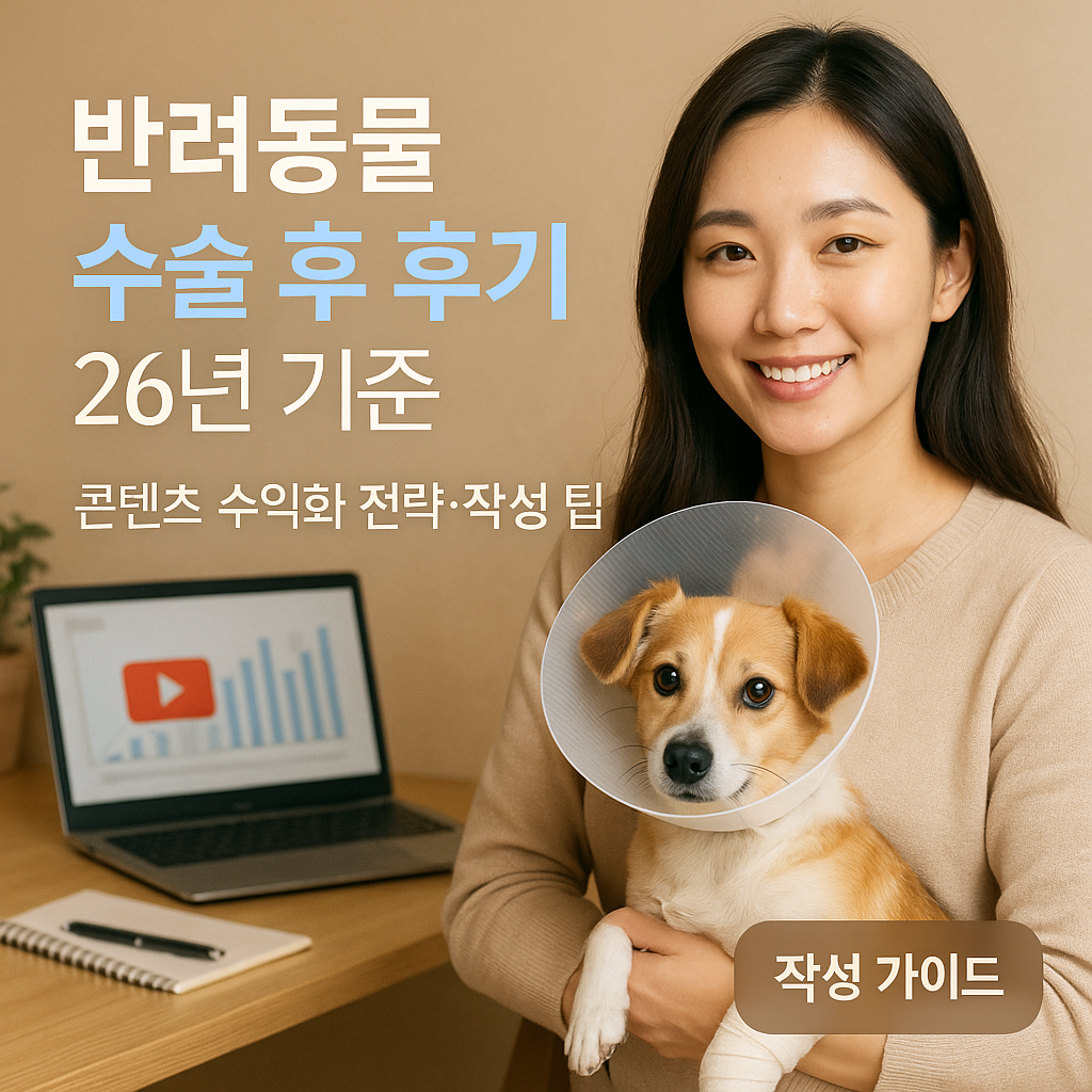 반려동물 수술 후 후기 26년 기준 ｜ 콘텐츠 수익화 전략&middot;작성 팁
