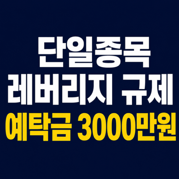단일종목 레버리지 규제 예탁금 3000만원