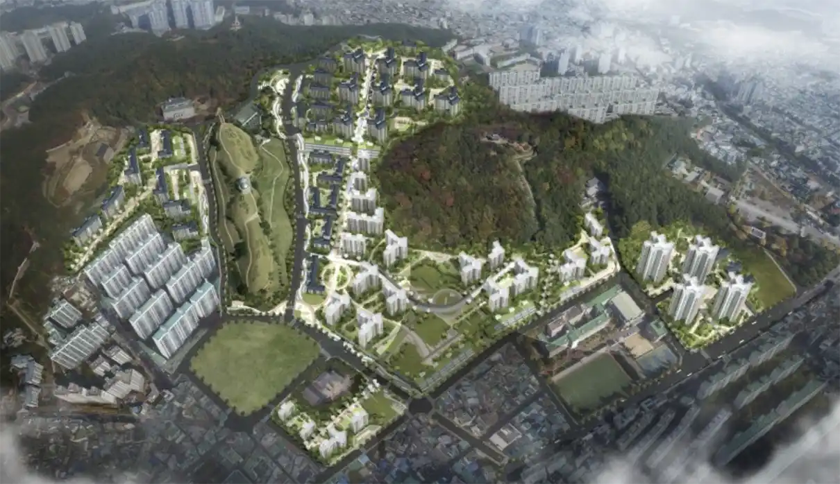 부산-복산1구역-재개발-동래자이 더 헤리티지-항공-조감도