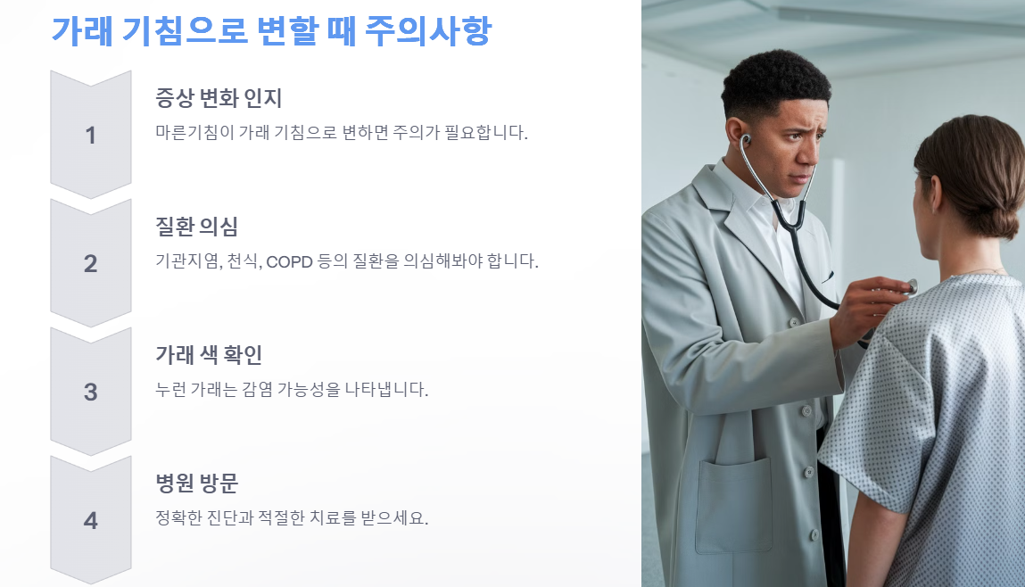 마른기침이 가래 기침으로 변할 때 주의사항