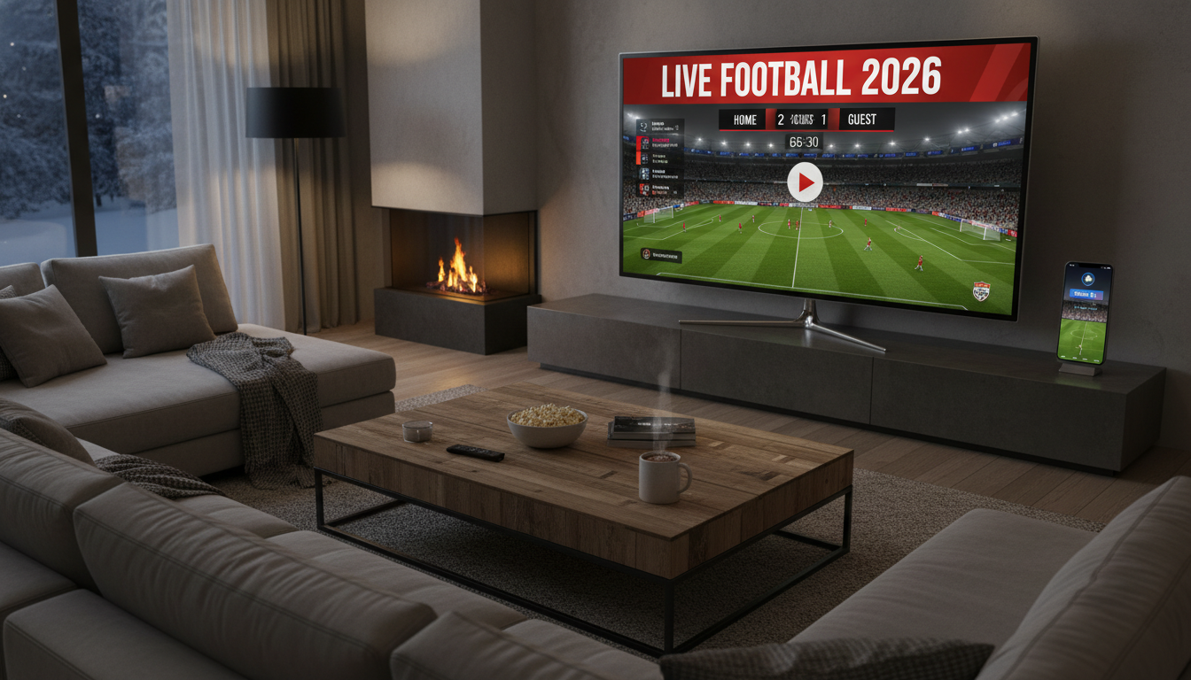 스마트폰과 TV로 축구 국가대표 평가전을 실시간으로 시청하는 모습