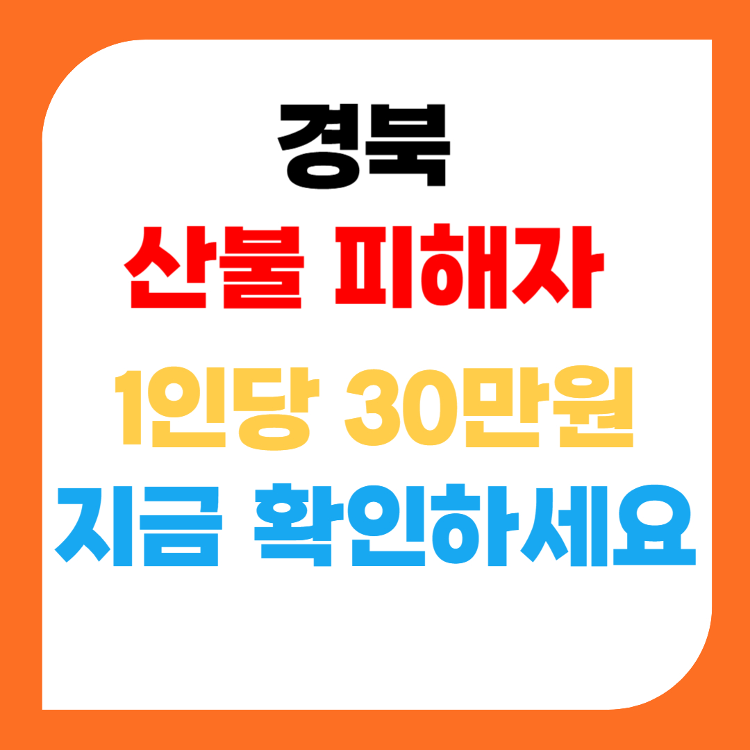 경북 산불 재난지원금 대상자 확인 및 신청방법