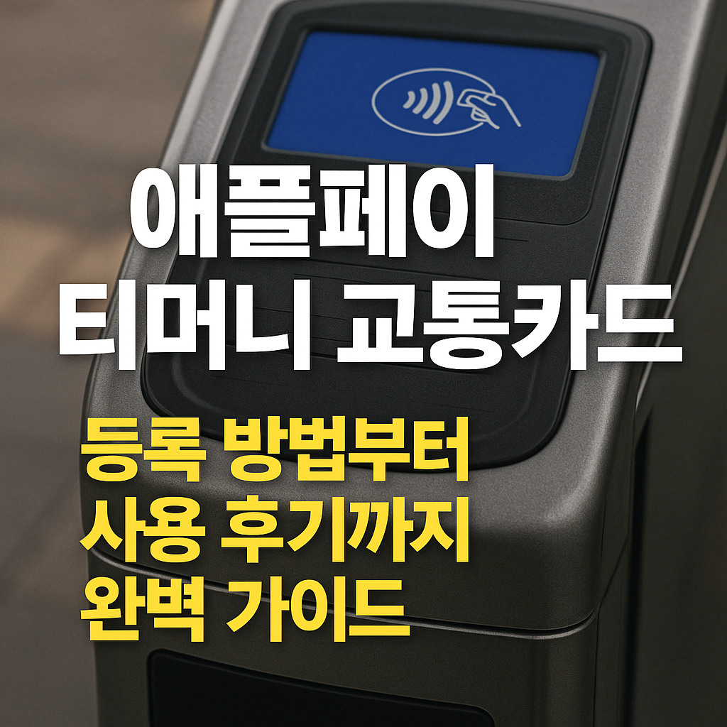 애플페이 티머니 교통카드 등록 방법부터 사용 후기까지 완벽 가이드