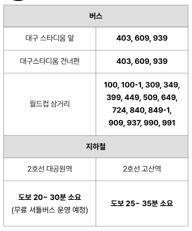 2024 어썸뮤직페스티벌 교통, 셔틀버스, 주차