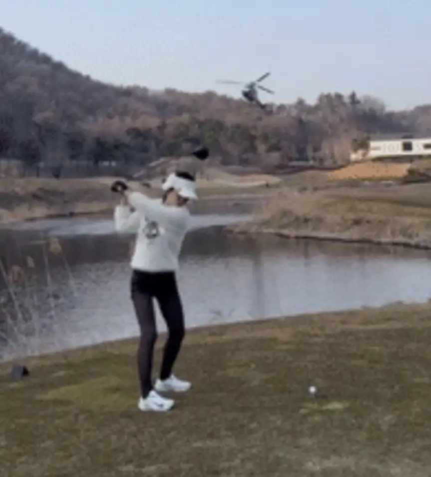 산불 소방헬기 골프녀