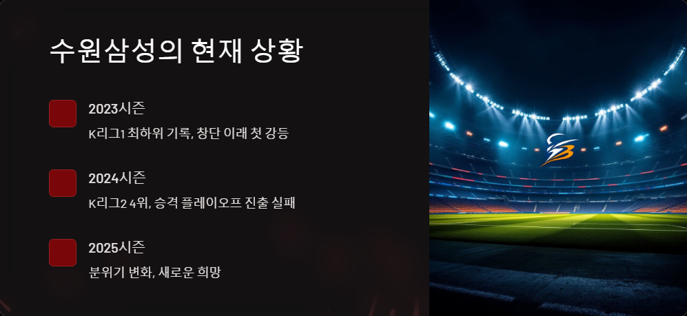 수원삼성 K리그1 복귀 가능성