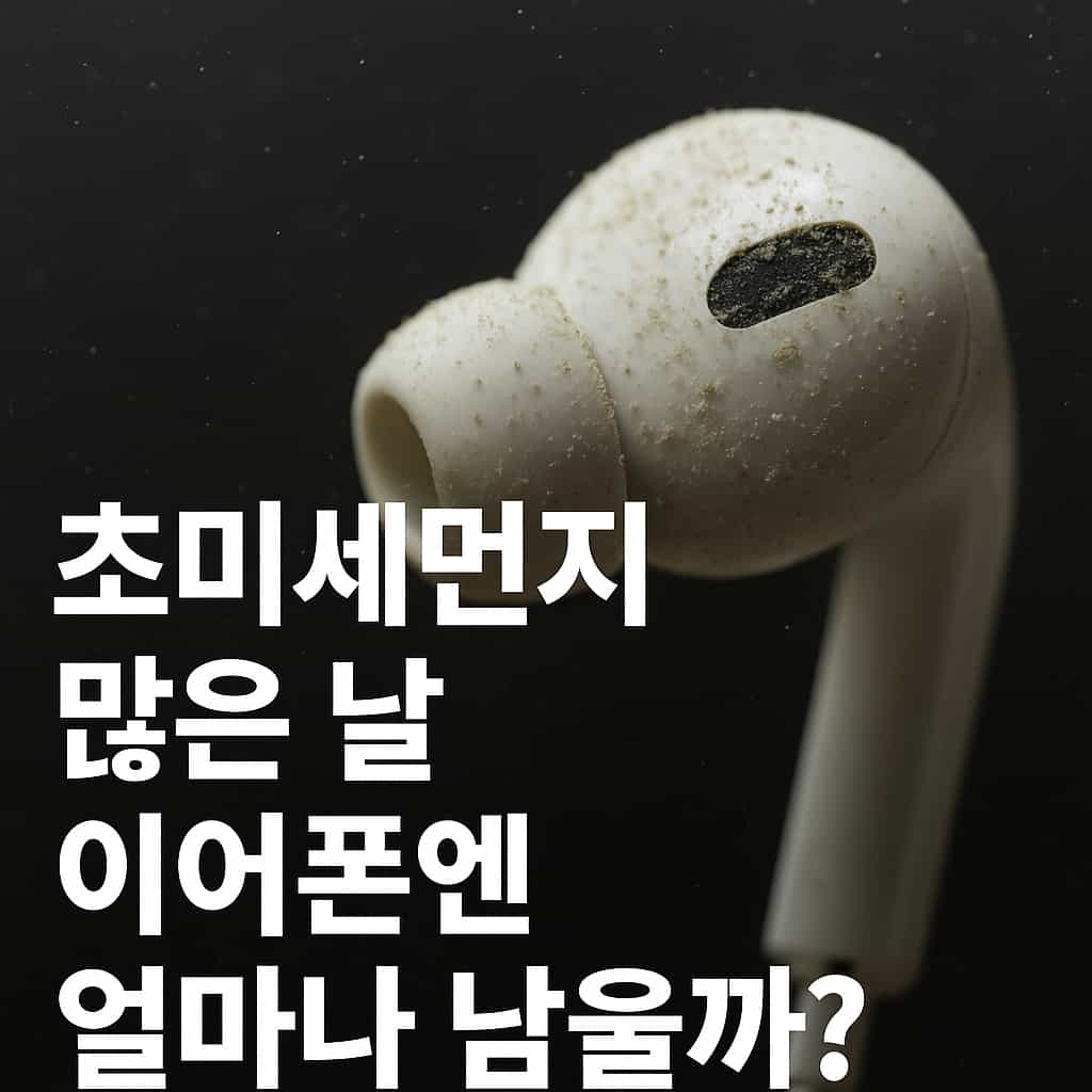 초미세먼지로 더럽혀진 이어폰 이미지