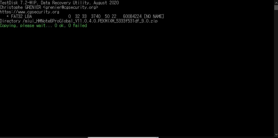 파일 복원 시작