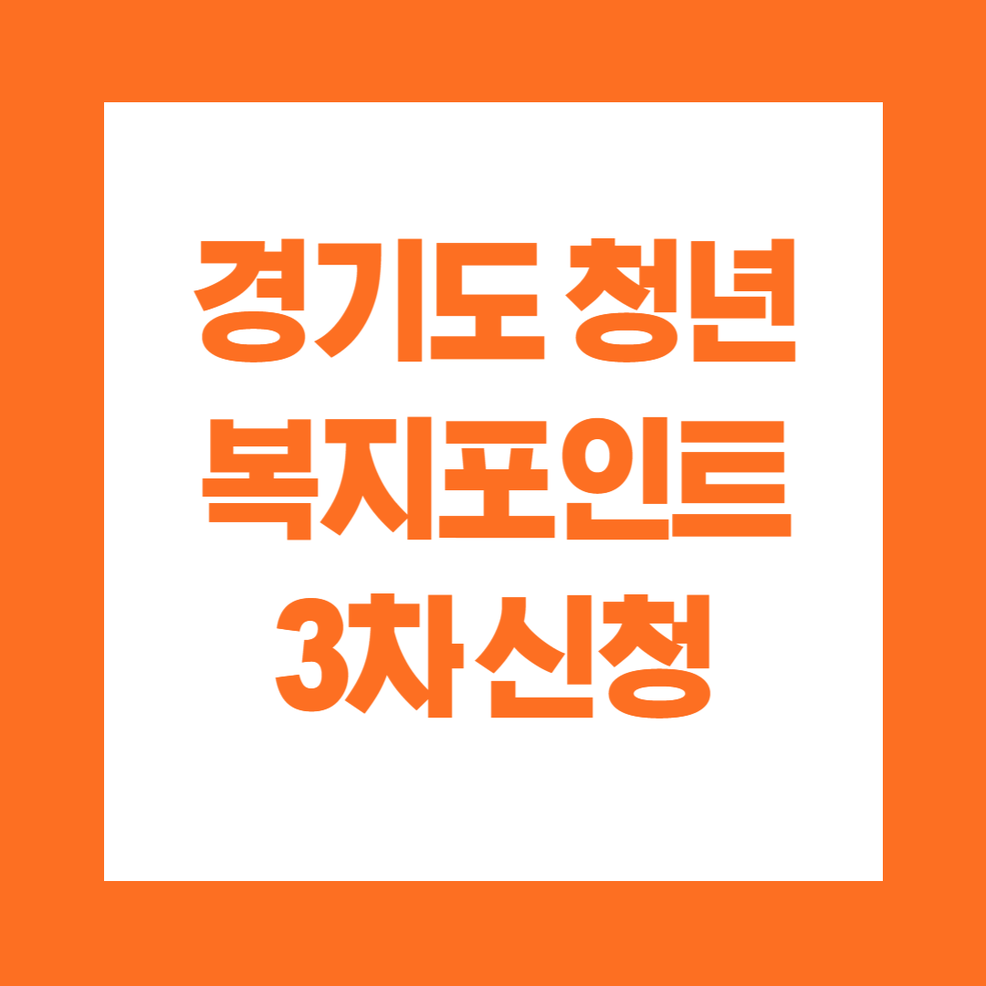 경기도 청년 복지포인트 3차 신청