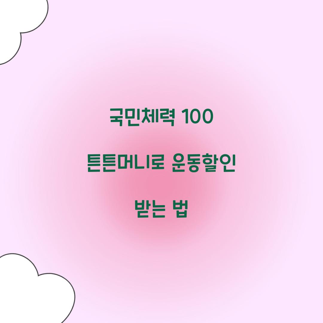 국민체력 100 튼튼머니