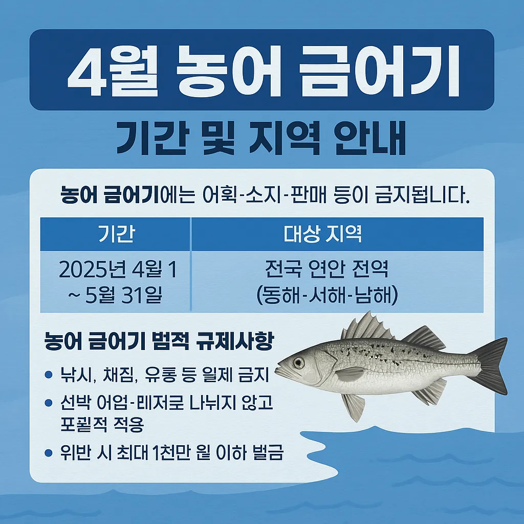 4월부터 시작되는 농어 금어기 일정과 주의사항 안내