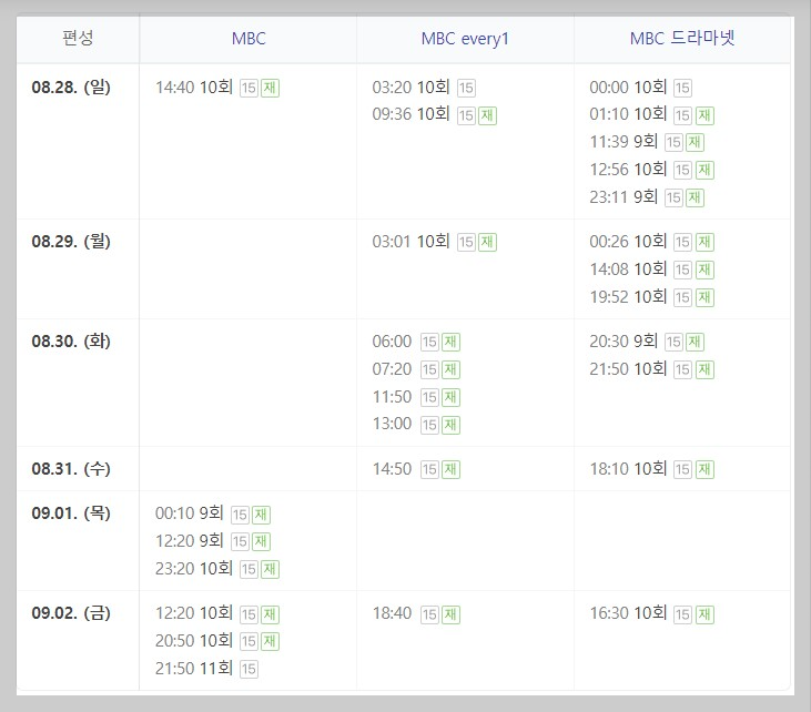 빅마우스재방송편성표