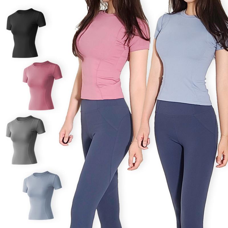 운동탑 필라테스옷 크롭티 상의 운동복 요가복 반팔