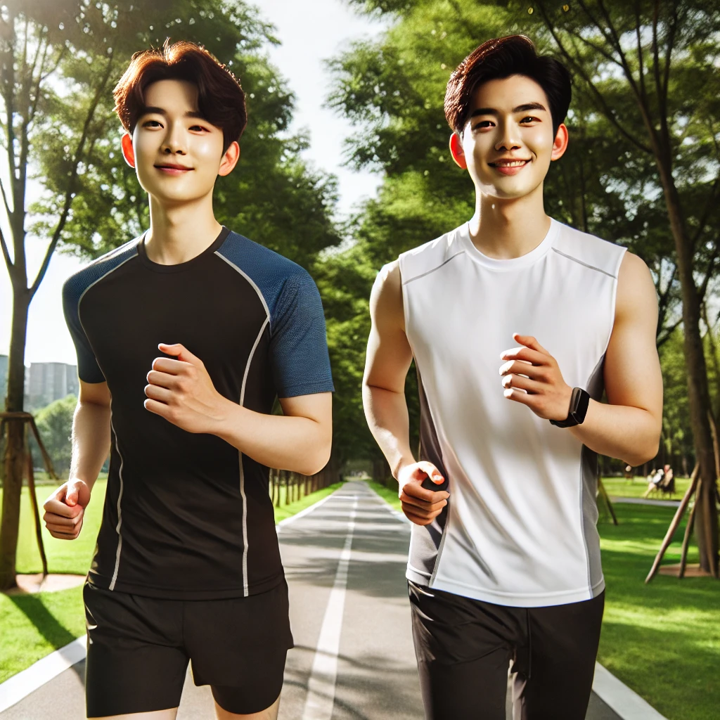 남자 둘이 러닝하는 모습