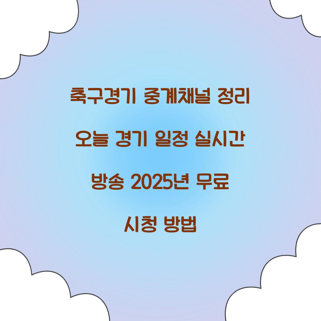 축구경기 중계채널