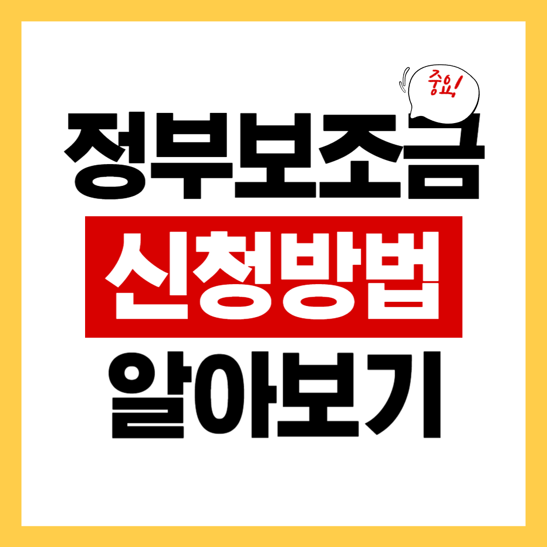 정부 보조금 신청 방법 및 혜택