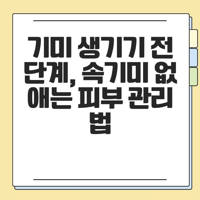 기미 생기기 전 단계, 속기미 없애는 피부 관리법