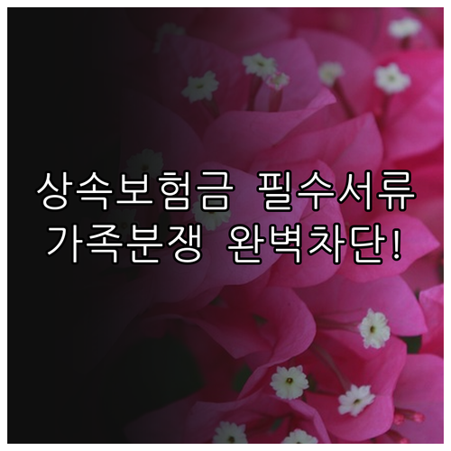 법정상속인 보험금 수령 시 필요한 서..