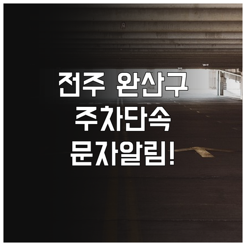 전주 완산구 주차 단속 전 문자 알림..