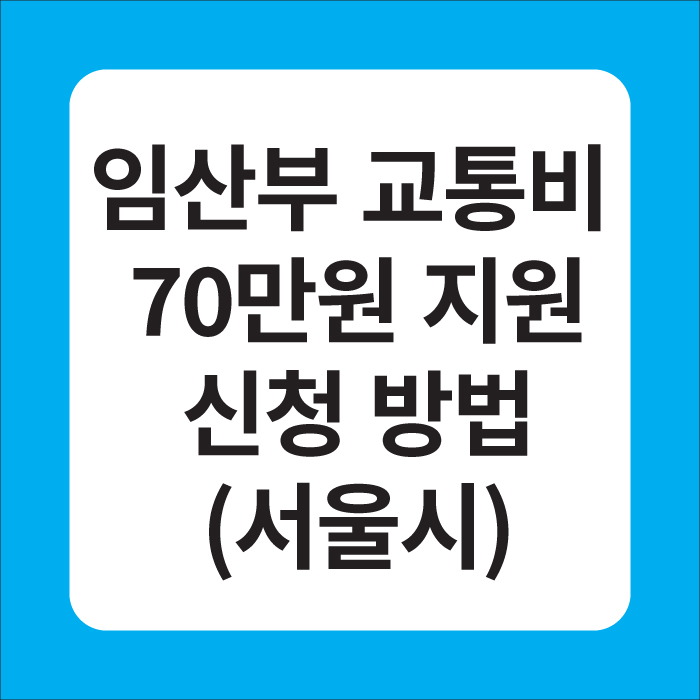 임산부 교통비 70만원 지원 신청 방법(서울시)