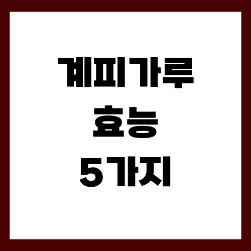 계피가루 효능 5가지