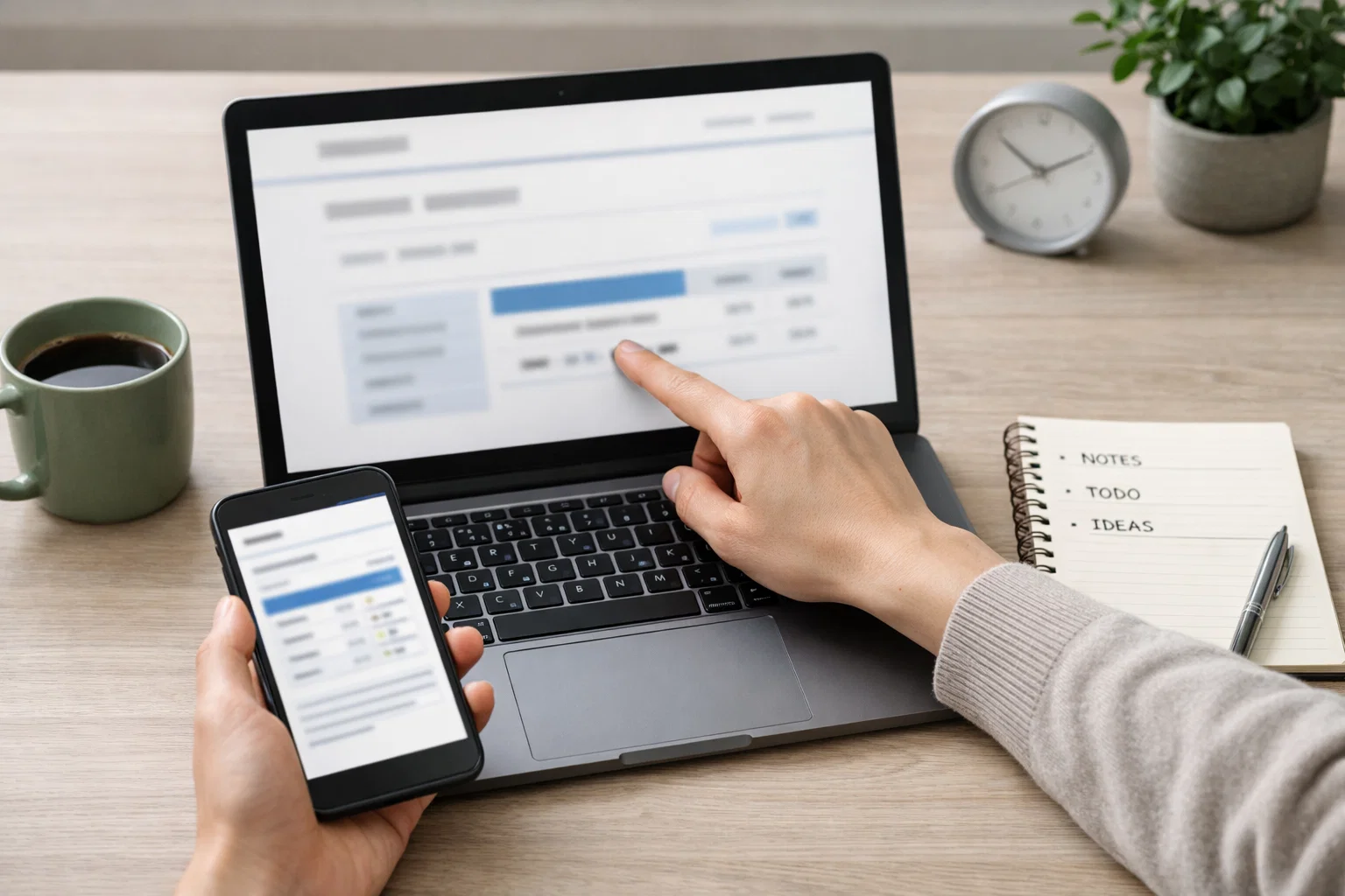 농협 정기예금 이자율을 실제로 조회할 때 노트북과 모바일 화면에서 금리 항목 위치와 가입기간별 확인 흐름을 함께 보여주는 이미지