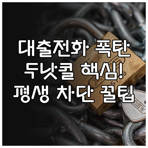 대출 권유 전화 안 오는 법 공식 시..