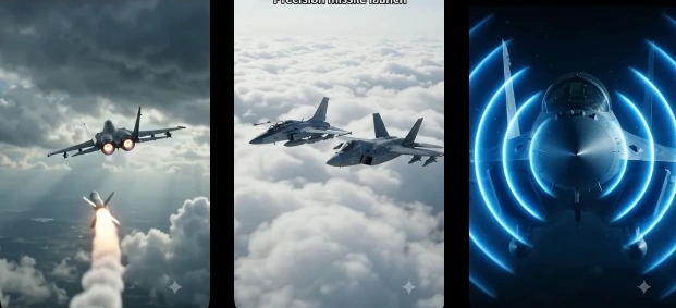 레이더망에 포착된 적기를 향해 FA-50과 KF-21의 날개에서 공대공 미사일들이 불을 뿜으며 연쇄적으로 발사되는 긴박한 전투 장면