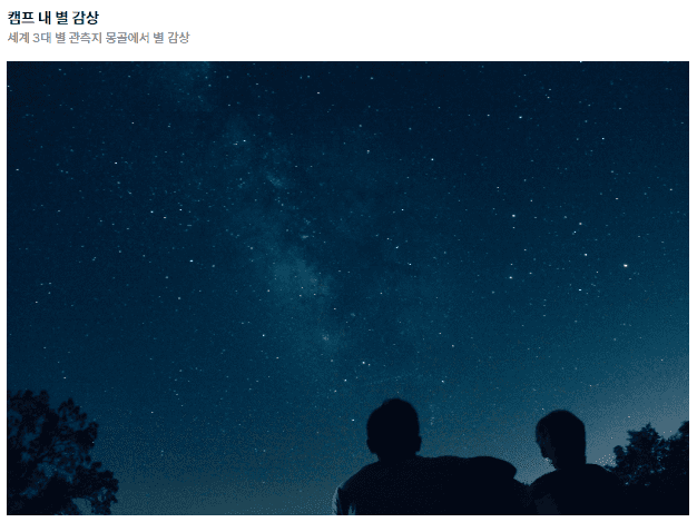 캠프내 별 감상