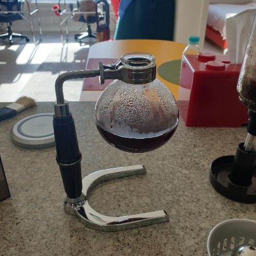 사이폰 커피 추출기구 하리오 사이폰 TCA 3 (3인용)사용기_사이폰 커피 추출 완료_상부 로드 분리