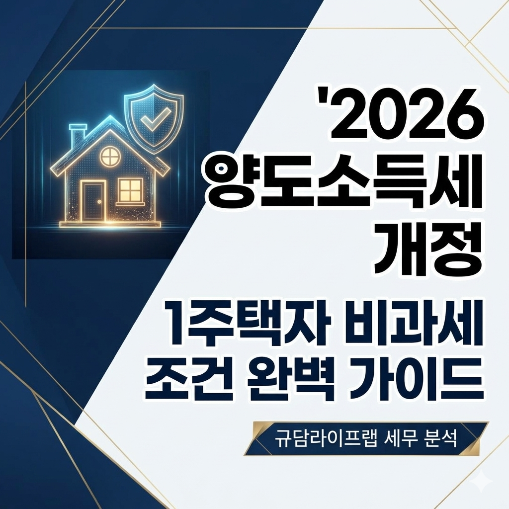 2026년 양도소득세 개정: 1주택자 비과세 조건 어떻게 달라지나