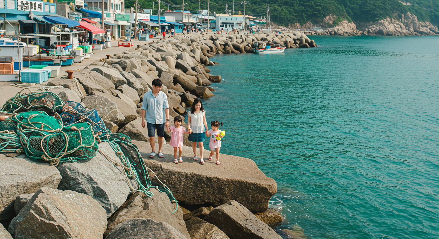 축산항의 조용한 방파제