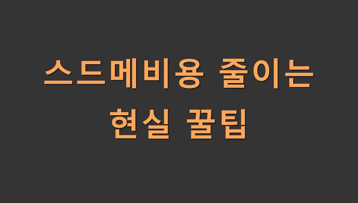 스드메비용 줄이는 현실 꿀팁